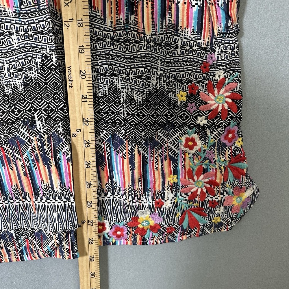 Savanna Jane Floral Embroidered Popover Top Black Artsy Boho Womens's 3X NWOT - Picture 4 of 11